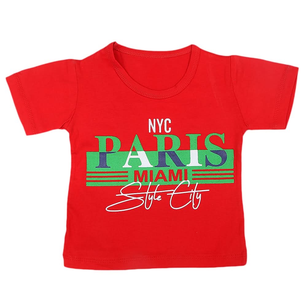 Boys Half Sleeves T-Shirt - Red, Kids, Boys T-Shirts, Chase Value, Chase Value