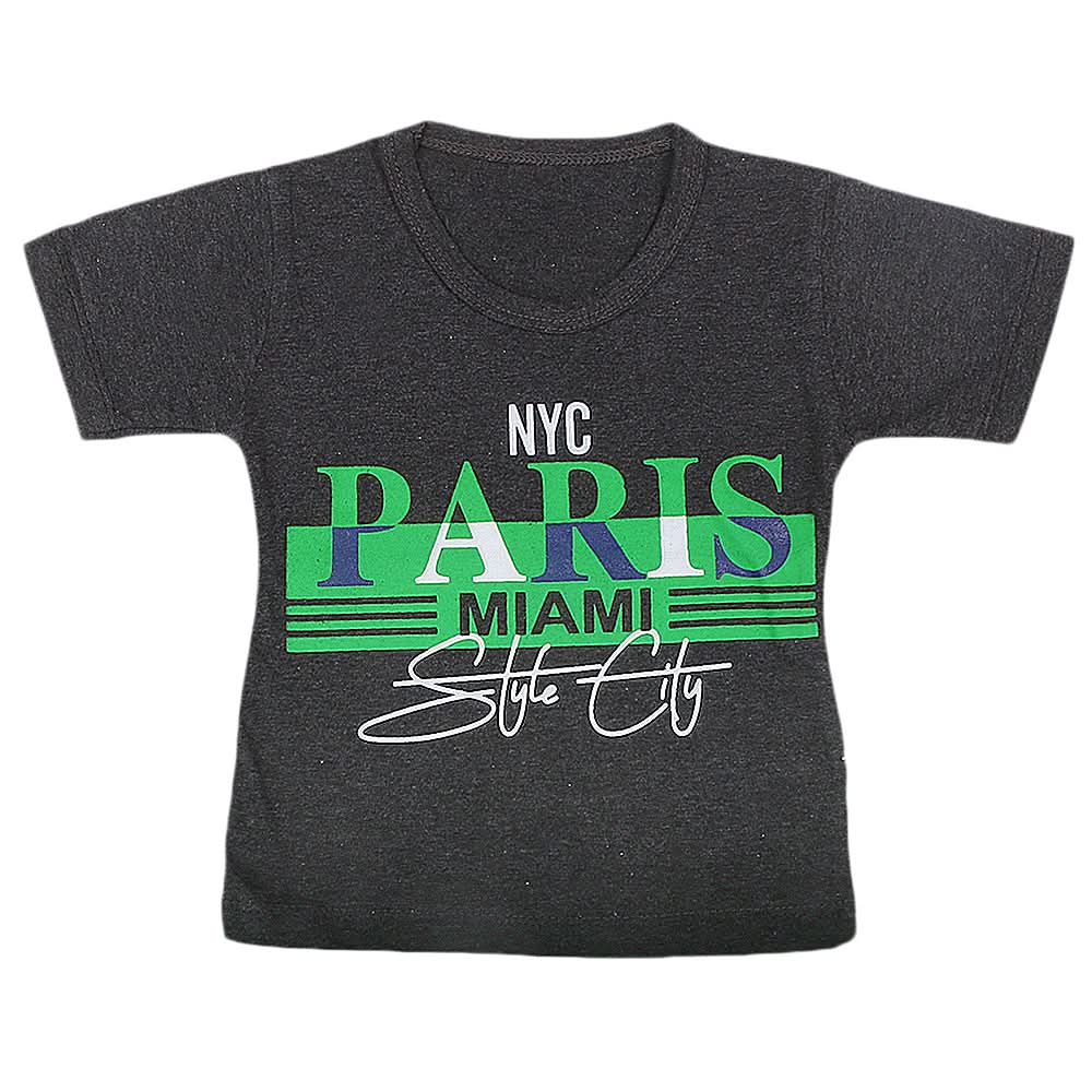 Boys Half Sleeves T-Shirt - Dark Grey, Kids, Boys T-Shirts, Chase Value, Chase Value