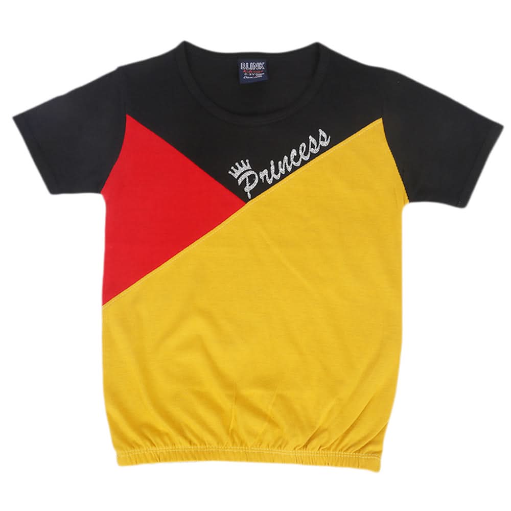 Girls Cut & Sew T-Shirt - Black, Kids, Girls T-Shirts, Chase Value, Chase Value