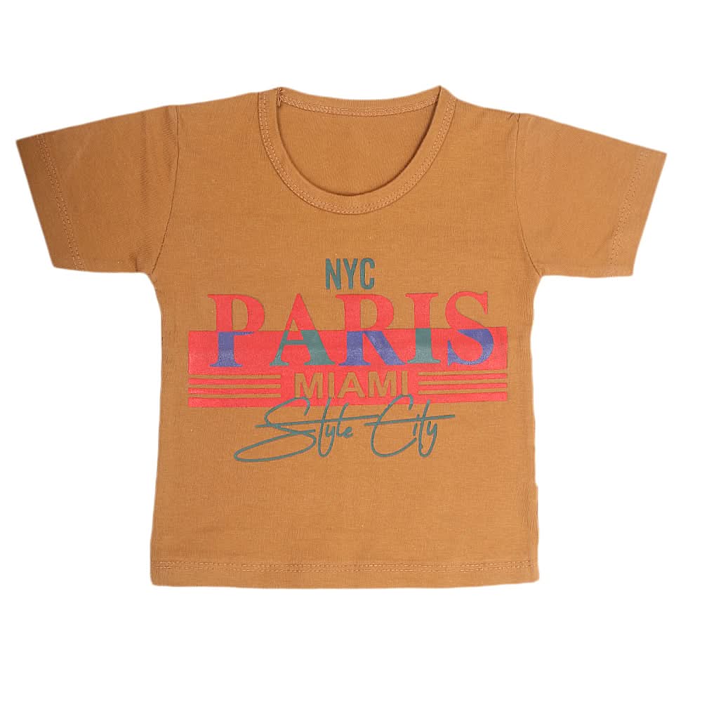 Boys Half Sleeves T-Shirt - Brown, Kids, Boys T-Shirts, Chase Value, Chase Value