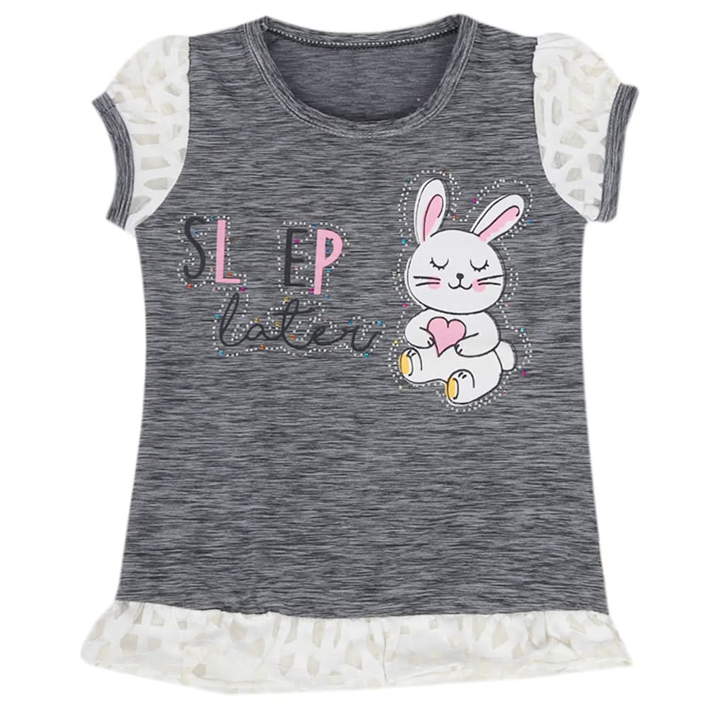Girls Half Sleeves T-Shirt - Grey, Kids, Girls T-Shirts, Chase Value, Chase Value