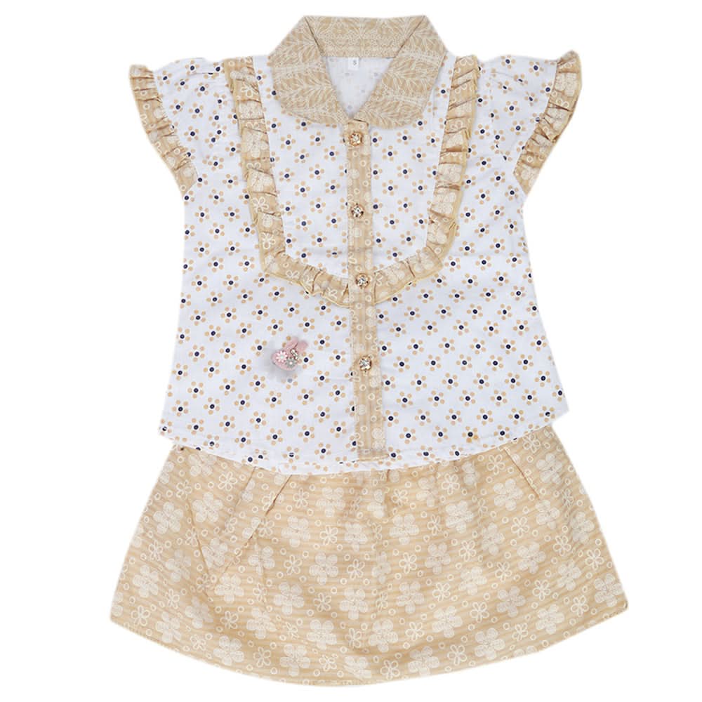 Girls Skirt Suit - Beige, Kids, Girls Sets And Suits, Chase Value, Chase Value