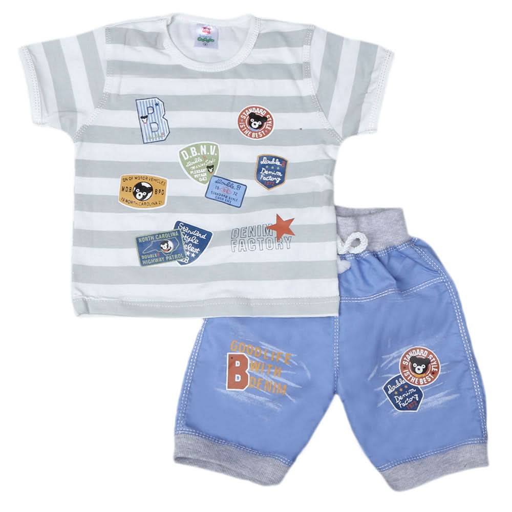 Boys Half Sleeves Suit 1805 - Grey, Kids, Boys Sets And Suits, Chase Value, Chase Value