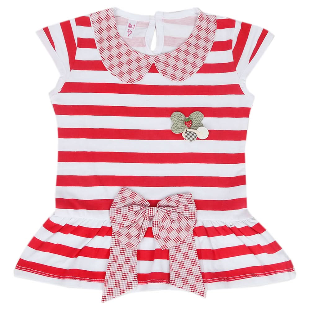 Girls Half Sleeves T-Shirt - Red, Kids, Girls T-Shirts, Chase Value, Chase Value