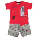 Boys Half Sleeves Suit 6B-43 - Red, Kids, Boys Sets And Suits, Chase Value, Chase Value