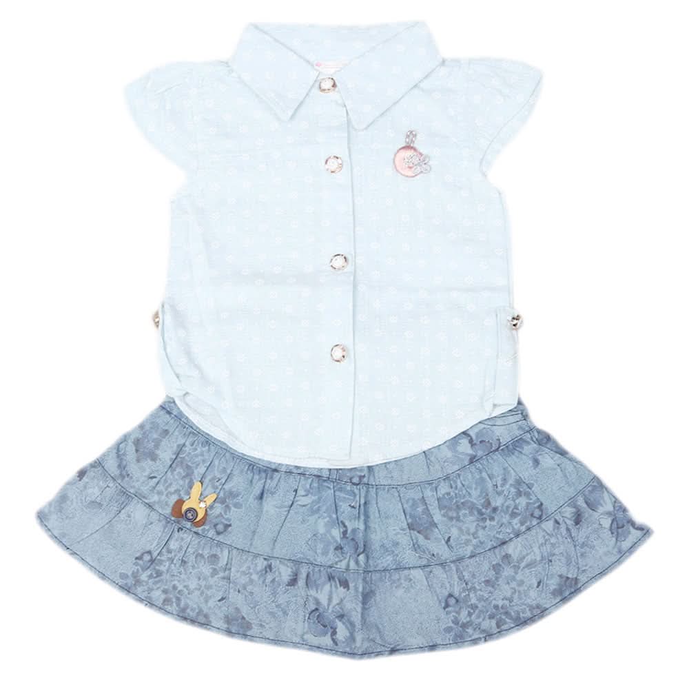 Newborn Girls 2pcs Suit - L-blue, Kids, NB Girls Sets And Suits, Chase Value, Chase Value