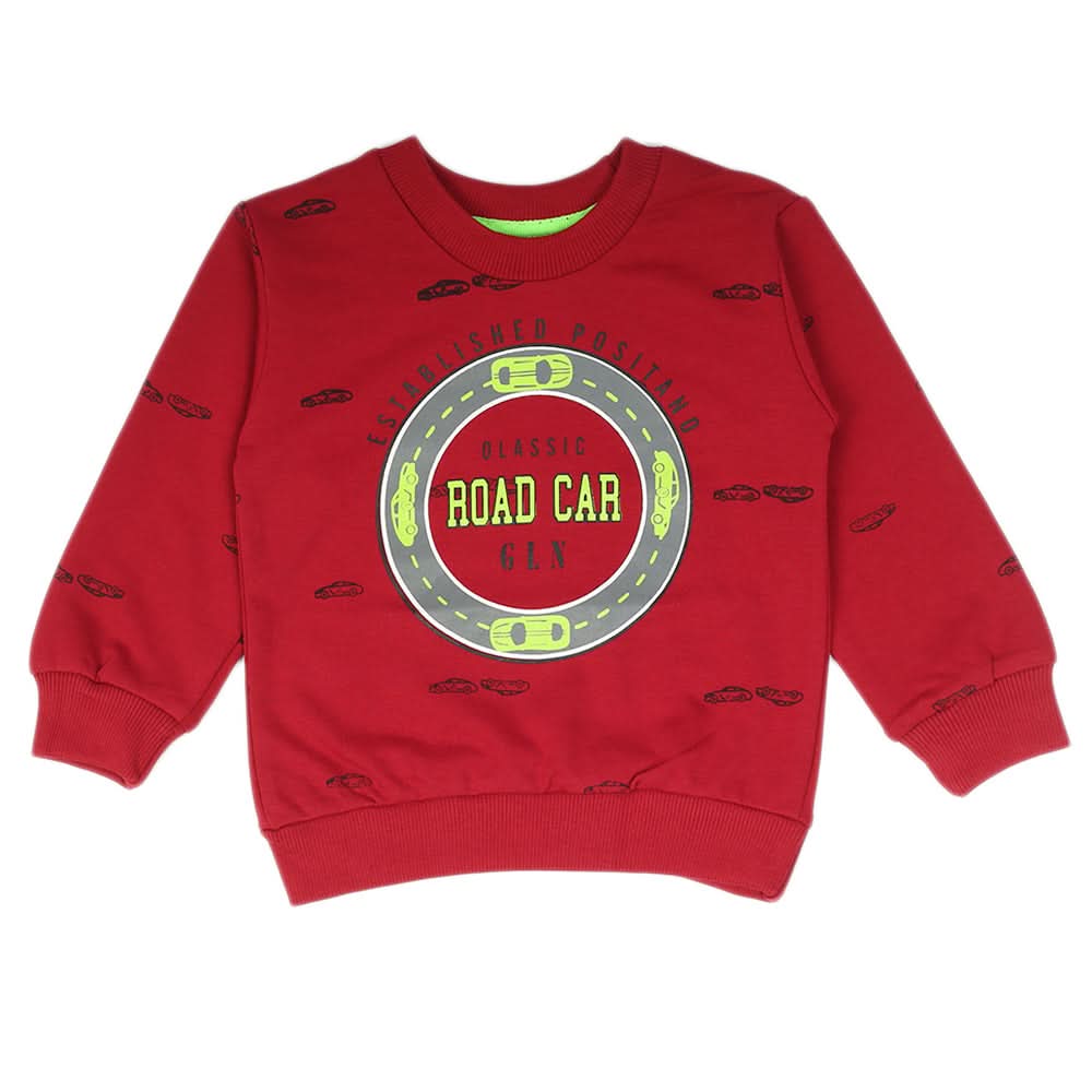 Boys Terry Sweat Shirt - Maroon, Boys Hoodies & Sweat Shirts, Chase Value, Chase Value