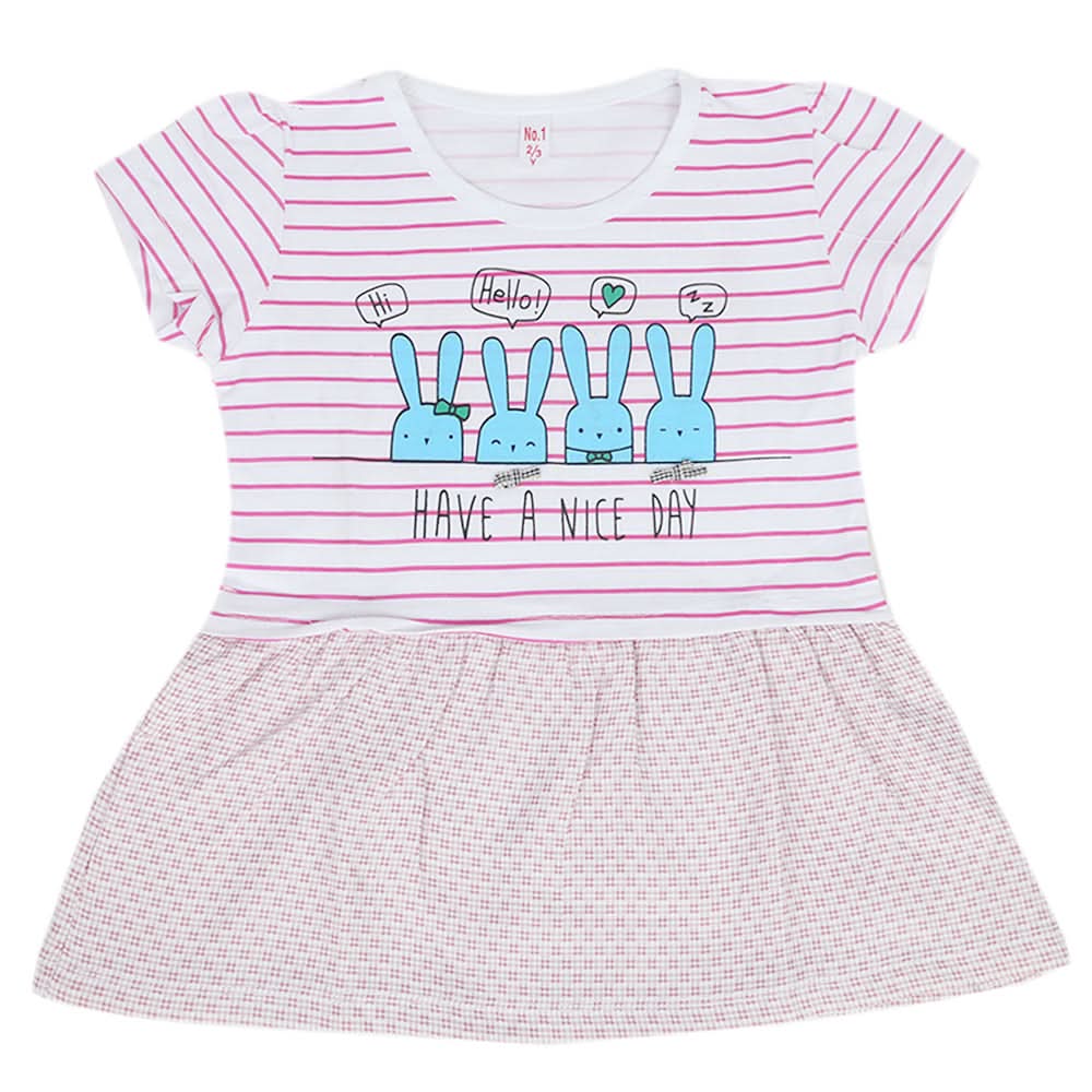 Girls Half Sleeves T-Shirt - Pink, Kids, Girls T-Shirts, Chase Value, Chase Value