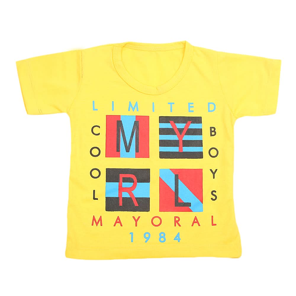 Boys Half Sleeves T-Shirt - Yellow, Kids, Boys T-Shirts, Chase Value, Chase Value