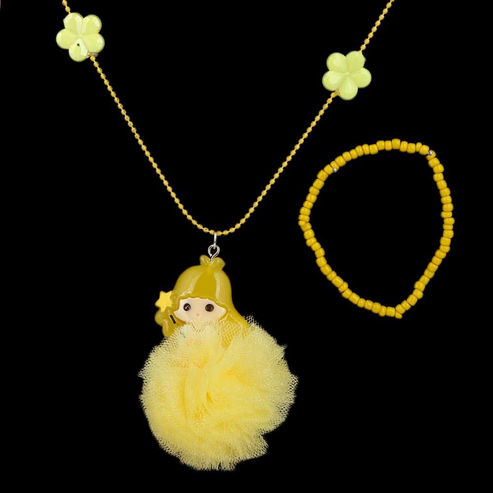 Girls Locket & Bracelet Set - Yellow, Kids, Jewellery Sets, Chase Value, Chase Value