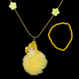 Girls Locket & Bracelet Set - Yellow, Kids, Jewellery Sets, Chase Value, Chase Value