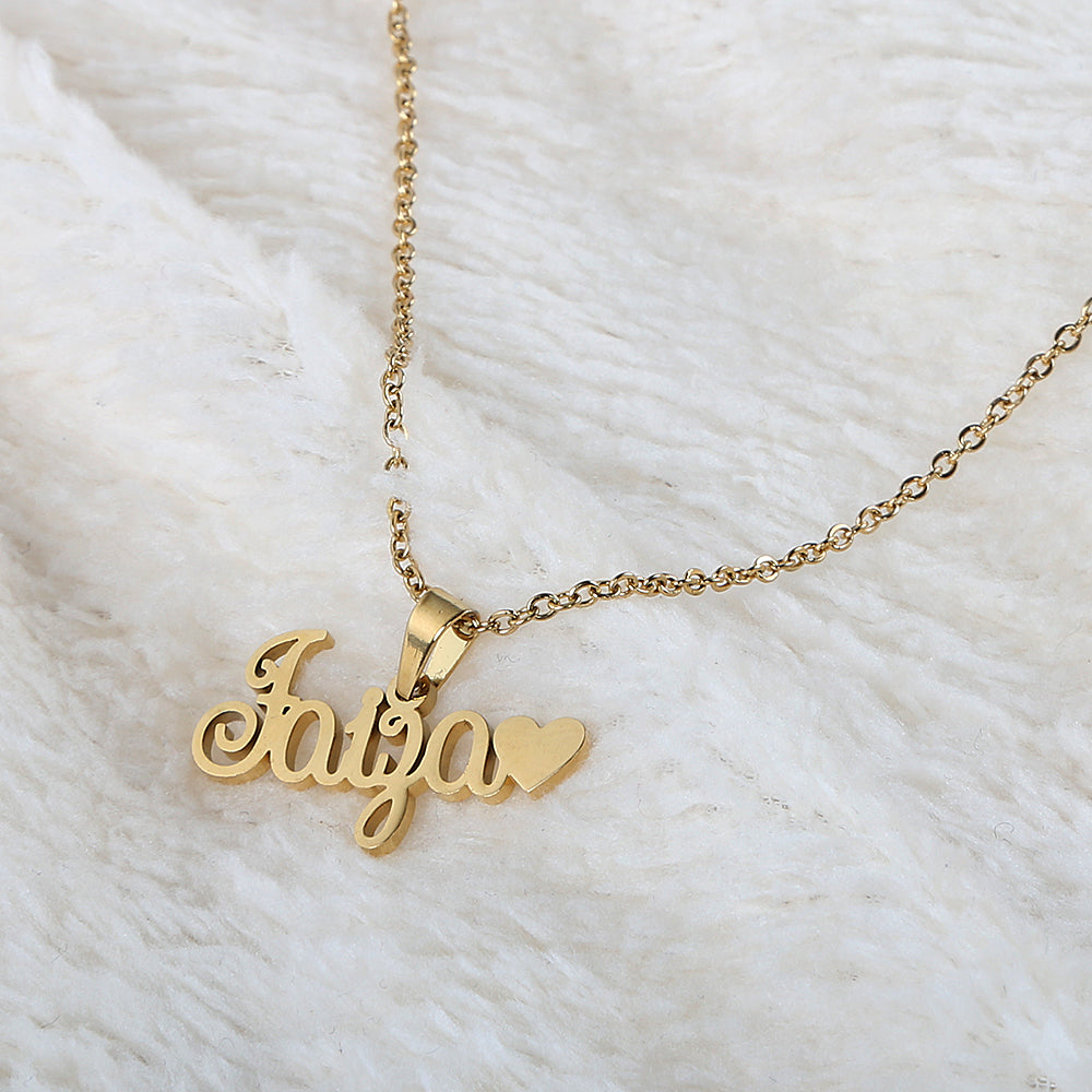 Name Locket Chain Golden (Faiza) – Chase Value - Main Image