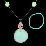 Girls Locket & Bracelet Set - Cyan, Kids, Jewellery Sets, Chase Value, Chase Value