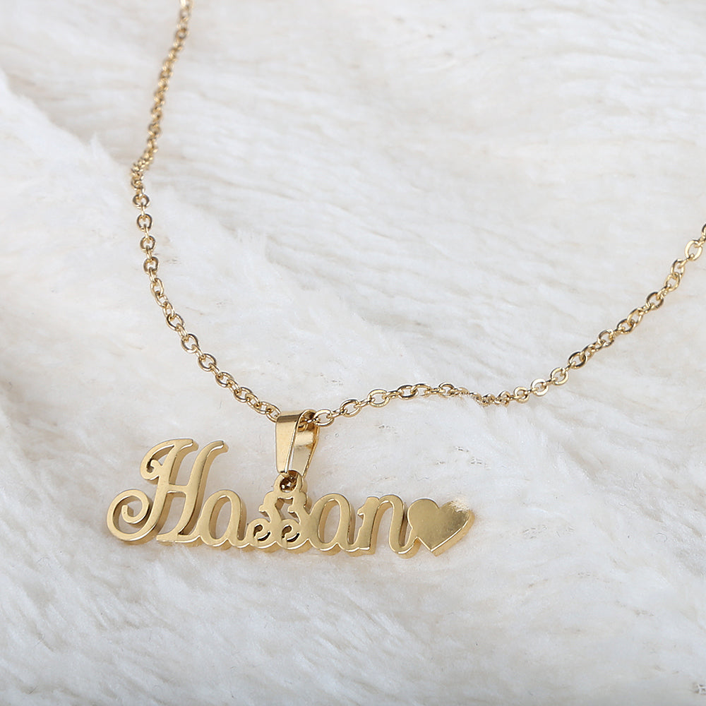 Name Locket Chain Golden (Hassan) - Main Image