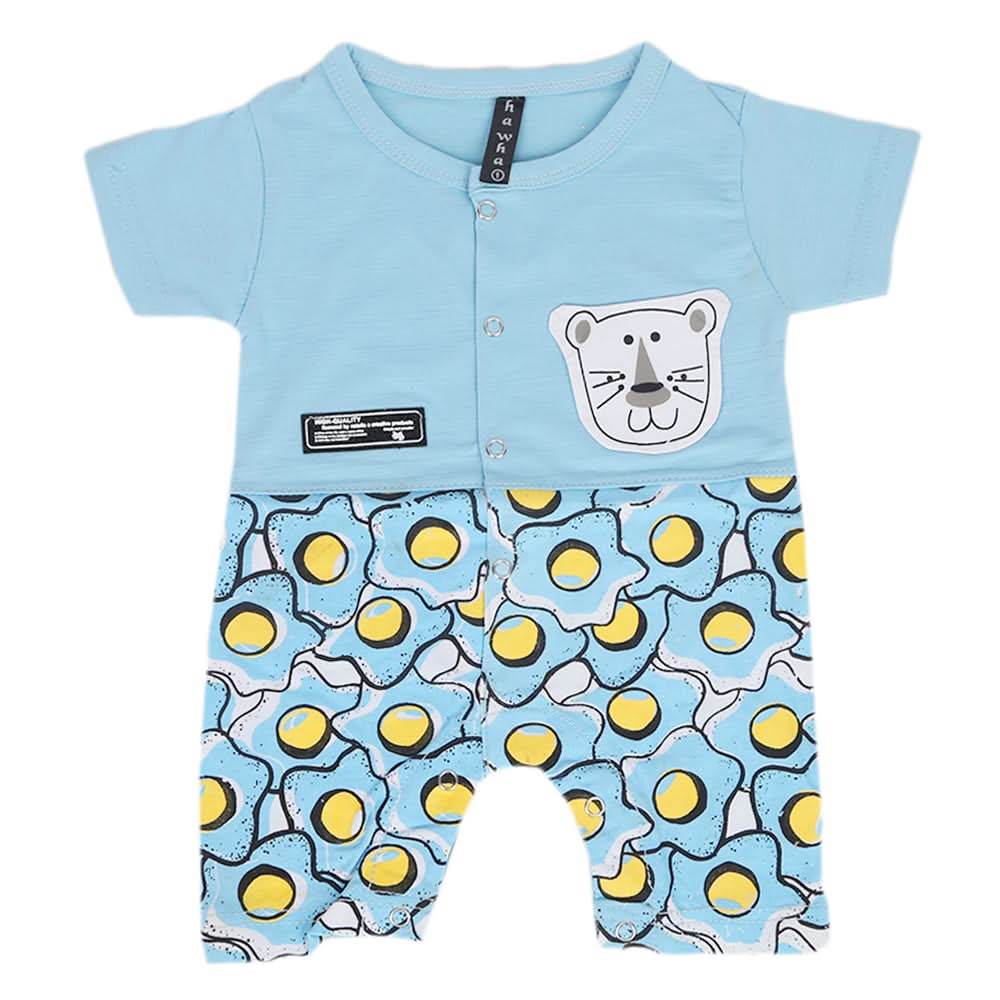 Newborn Boys Half Sleeves Romper - Light Blue, Kids, Newborn Boys Rompers, Chase Value, Chase Value