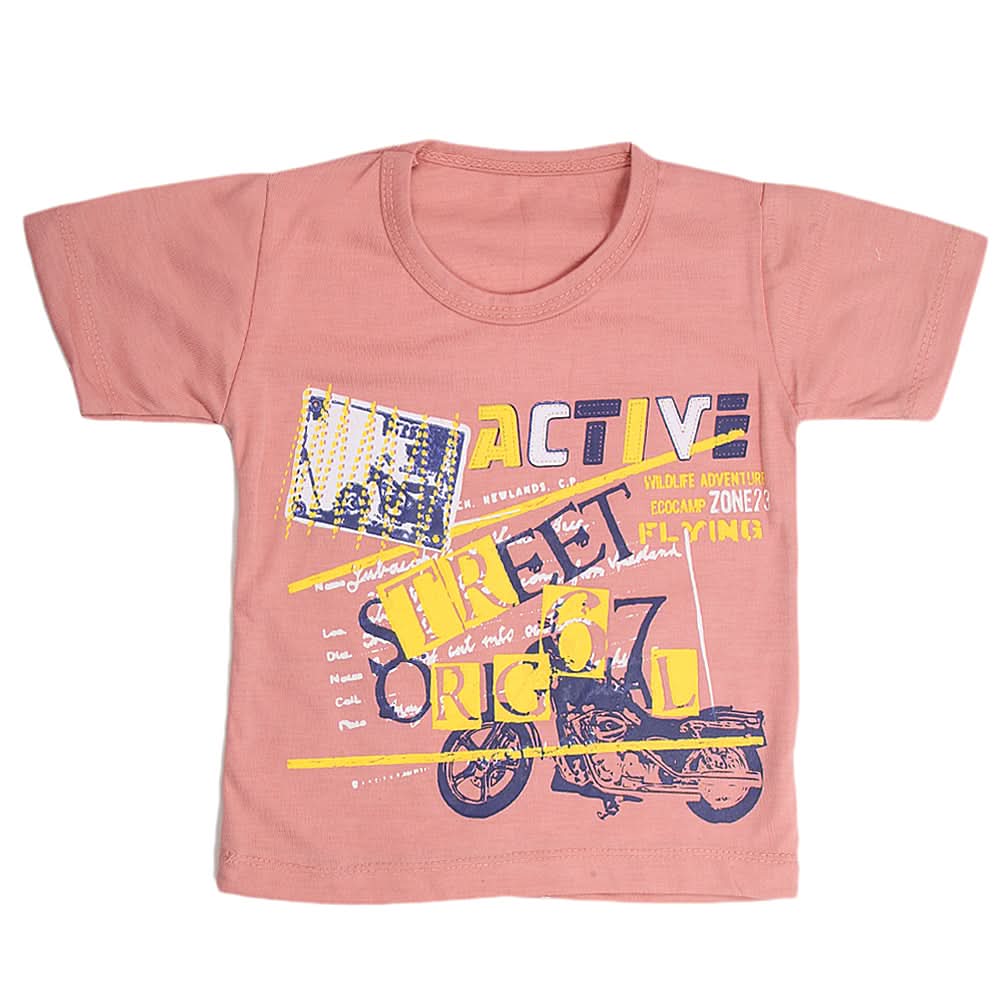 Boys Half Sleeves T-Shirt - Light Pink, Kids, Boys T-Shirts, Chase Value, Chase Value