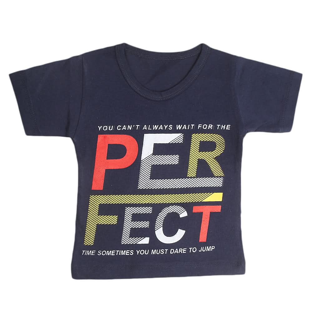 Boys Half Sleeves T-Shirt - Navy Blue, Kids, Boys T-Shirts, Chase Value, Chase Value