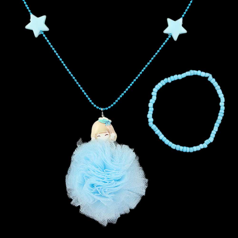 Girls Locket & Bracelet Set - Blue, Kids, Jewellery Sets, Chase Value, Chase Value