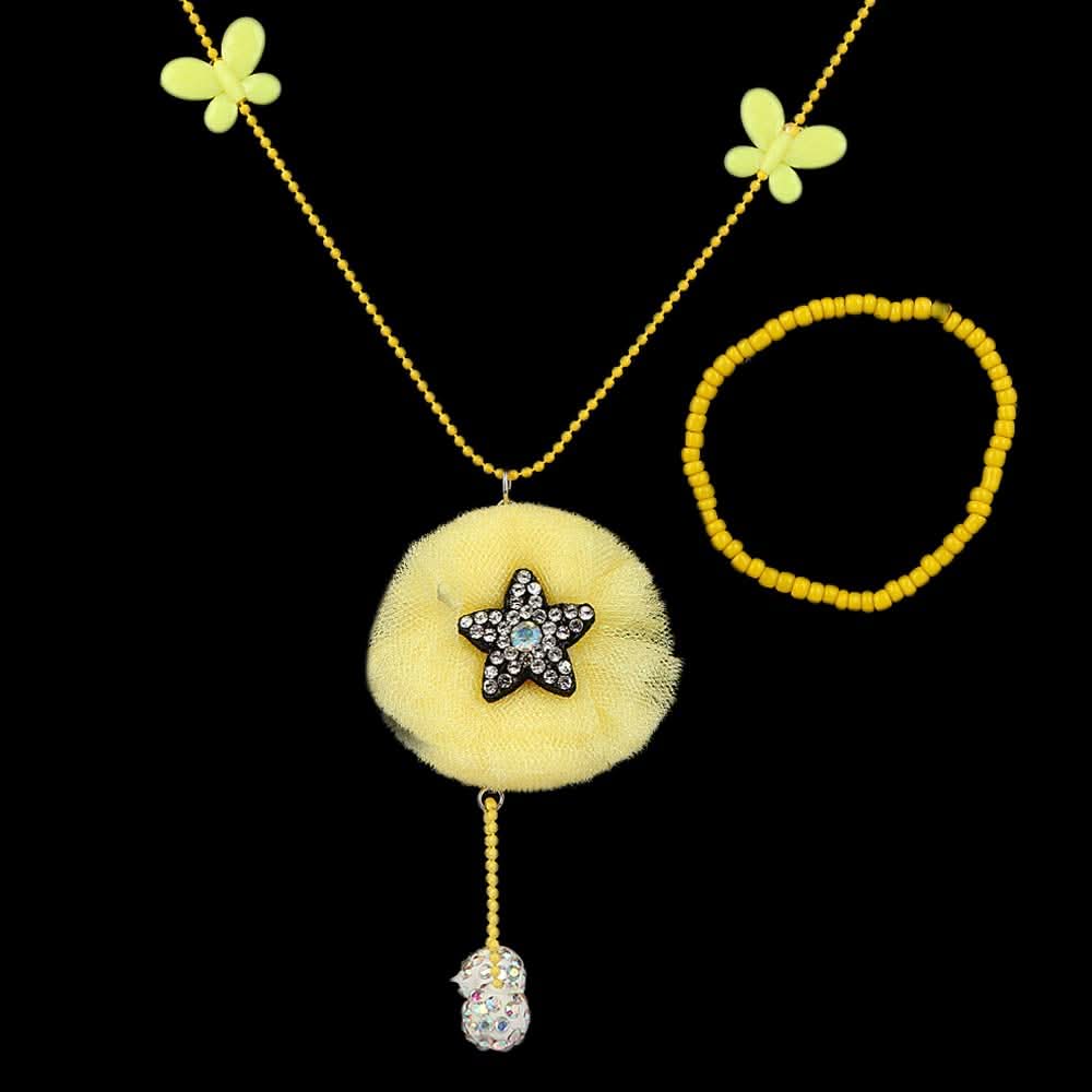 Girls Locket & Bracelet Set - Yellow, Kids, Jewellery Sets, Chase Value, Chase Value