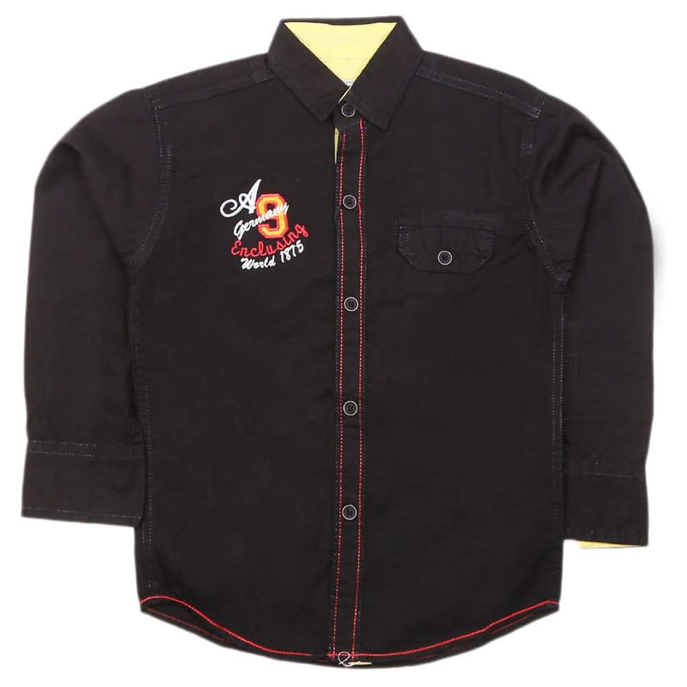 Boys Full Sleeves Casual Shirt - Black, Kids, Boys Shirts, Chase Value, Chase Value