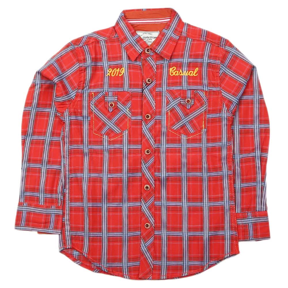 Boys Full Sleeves Casual Shirt - Red, Kids, Boys Shirts, Chase Value, Chase Value