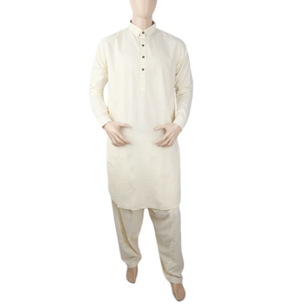 Men's Mashriq Slim Fit Shalwar Kameez - Cream, Men, Shalwar Kameez, Chase Value, Chase Value