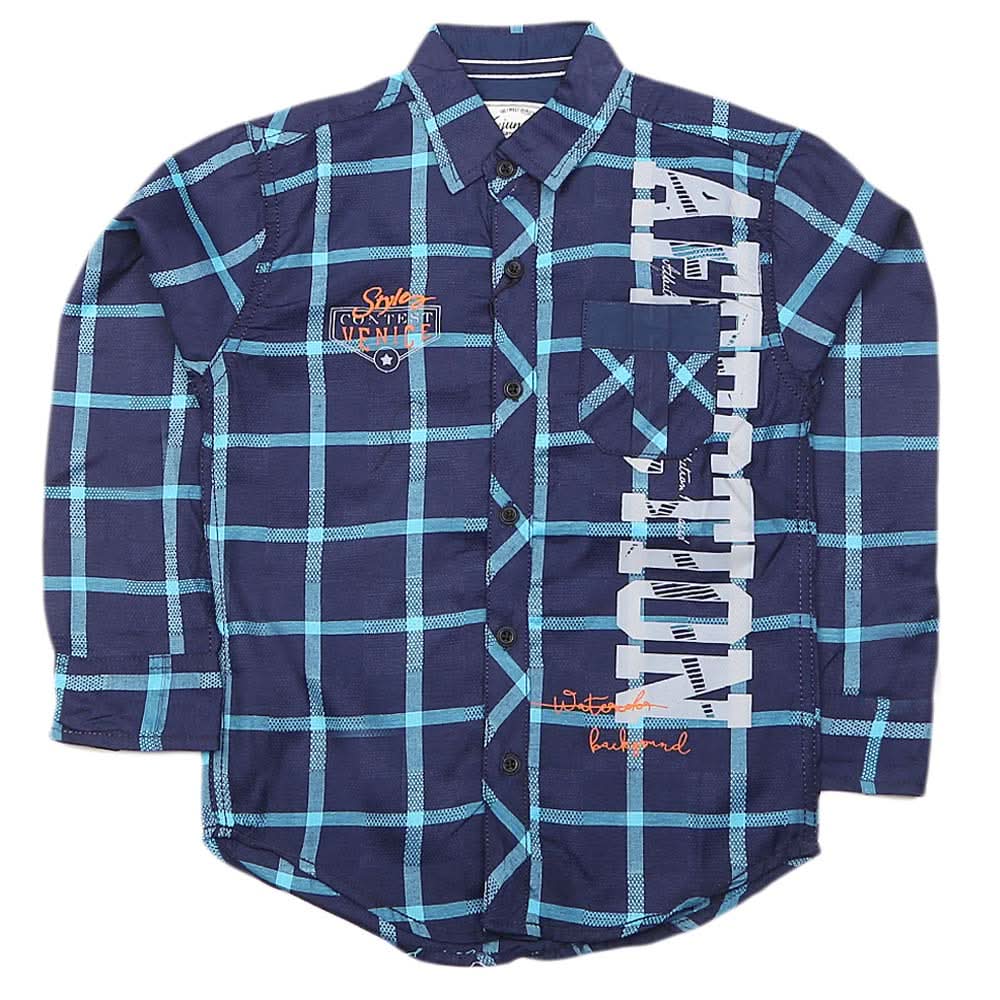 Boys Full Sleeves Casual Shirt - Blue, Kids, Boys Shirts, Chase Value, Chase Value