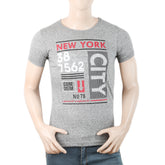 Mens Half Sleeves Printed T-Shirt - Grey, Men, T-Shirts And Polos, Chase Value, Chase Value