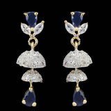 Women's Jhumki - Golden & Navy Blue, Women, Earrings & Tops, Chase Value, Chase Value