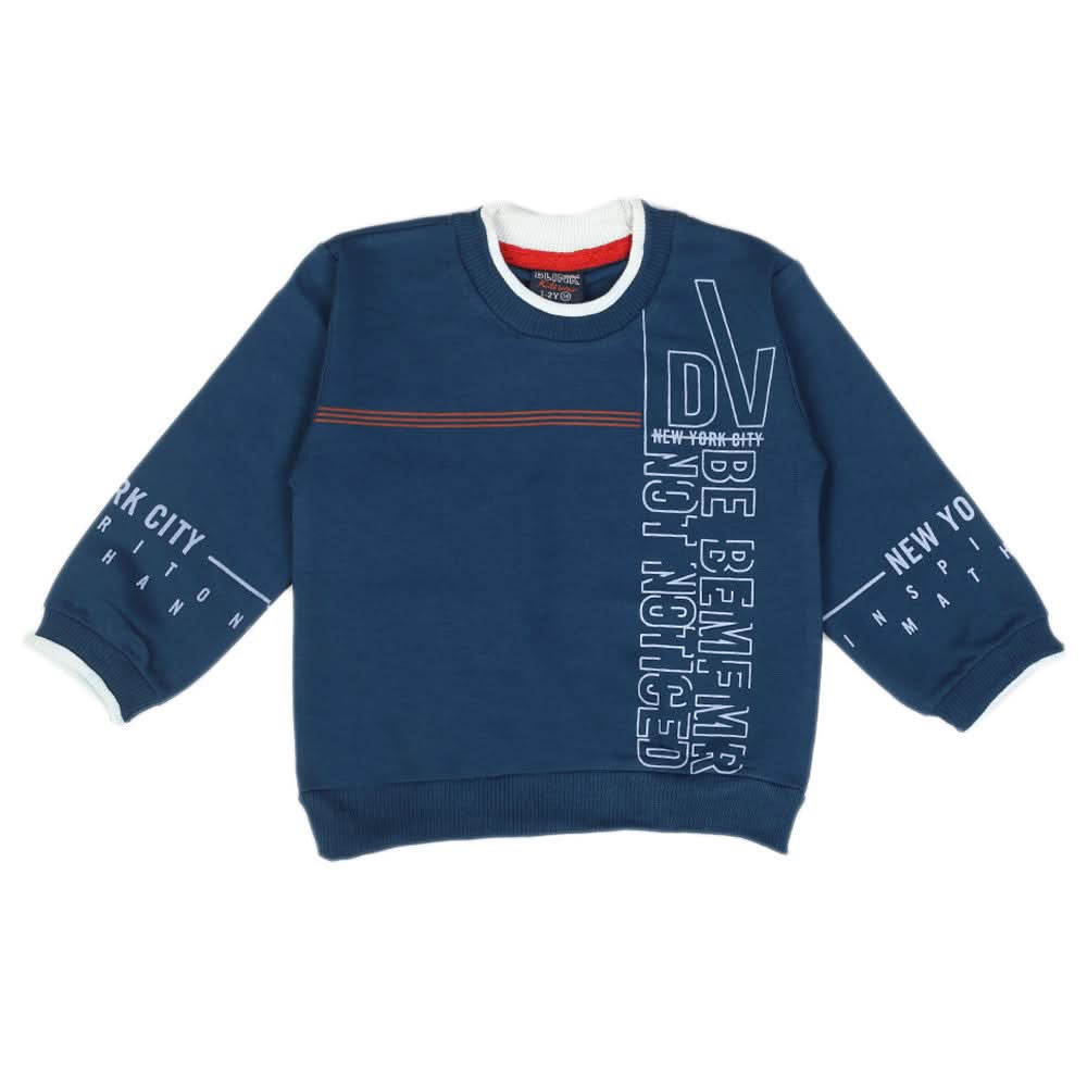 Boys Terry Sweat Shirt - Steel Blue, Boys Hoodies & Sweat Shirts, Chase Value, Chase Value