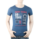 Mens Half Sleeves Printed T-Shirt - Steel-Blue, Men, T-Shirts And Polos, Chase Value, Chase Value