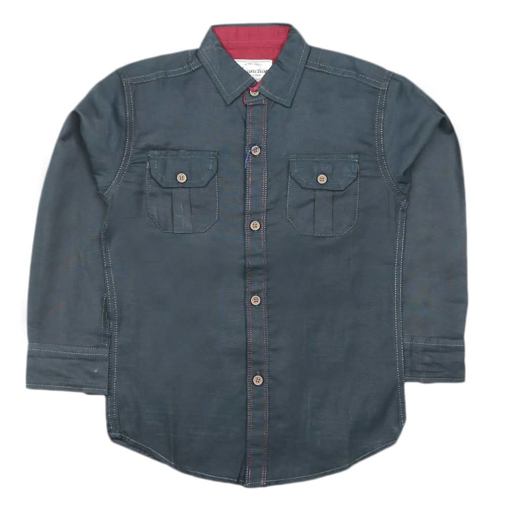 Boys Full Sleeves Casual Shirt - Green, Kids, Boys Shirts, Chase Value, Chase Value