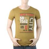 Mens Half Sleeves Printed T-Shirt - Olive-Green, Men, T-Shirts And Polos, Chase Value, Chase Value