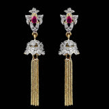 Women's Jhumki - Golden & Red, Women, Earrings & Tops, Chase Value, Chase Value