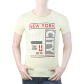 Mens Half Sleeves Printed T-Shirt - Yellow, Men, T-Shirts And Polos, Chase Value, Chase Value