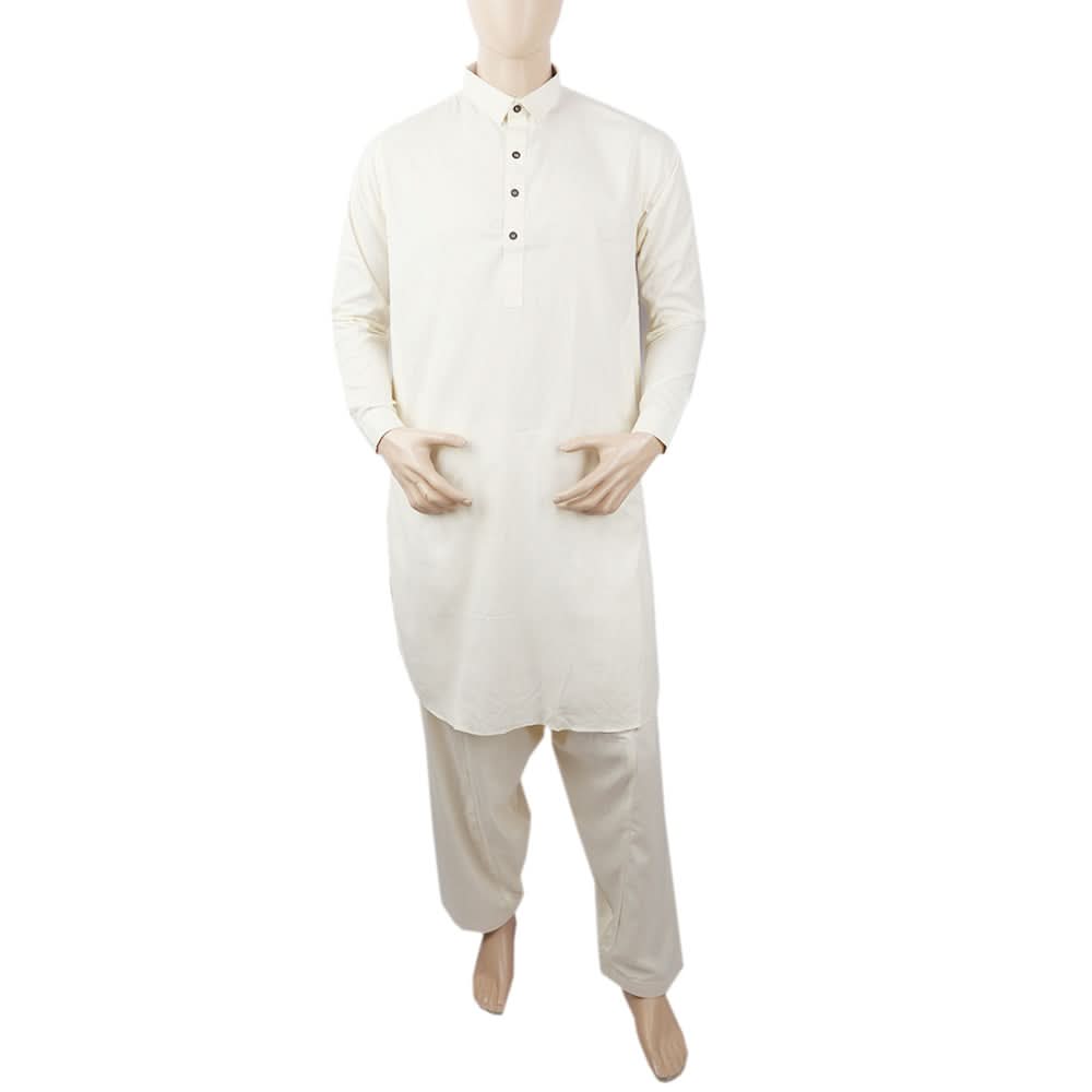 Men's Mashriq Slim Fit Shalwar Kameez - Cream, Men, Shalwar Kameez, Chase Value, Chase Value