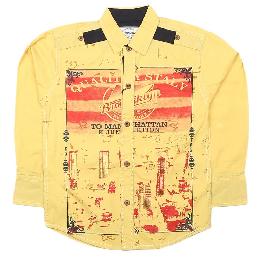 Boys Full Sleeves Casual Shirt - Yellow, Kids, Boys Shirts, Chase Value, Chase Value