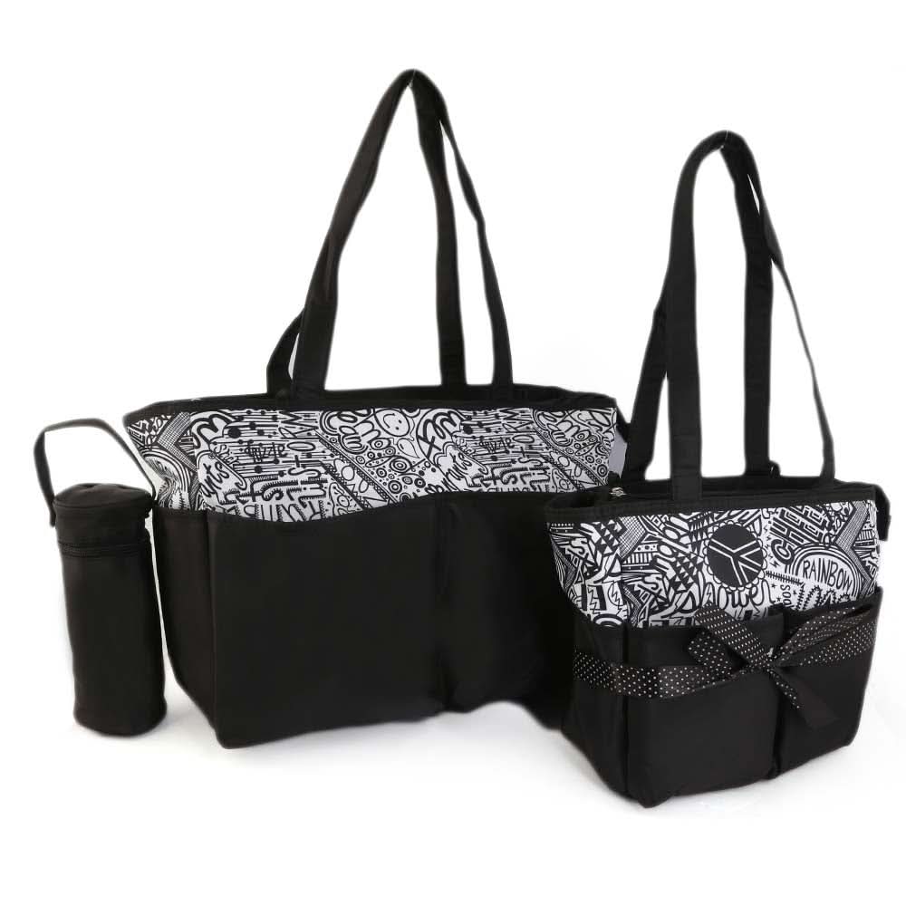 NewBorn Baby Bag 2 Pcs - Black, Kids, Maternity Bag (Diaper Bag), Chase Value, Chase Value