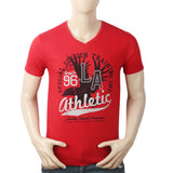 Men's Half Sleeves Round Neck T-Shirt - Red, Men, T-Shirts And Polos, Chase Value, Chase Value