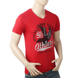 Men's Half Sleeves Round Neck T-Shirt - Red, Men, T-Shirts And Polos, Chase Value, Chase Value