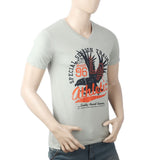 Men's Half Sleeves Round Neck T-Shirt - Grey, Men, T-Shirts And Polos, Chase Value, Chase Value