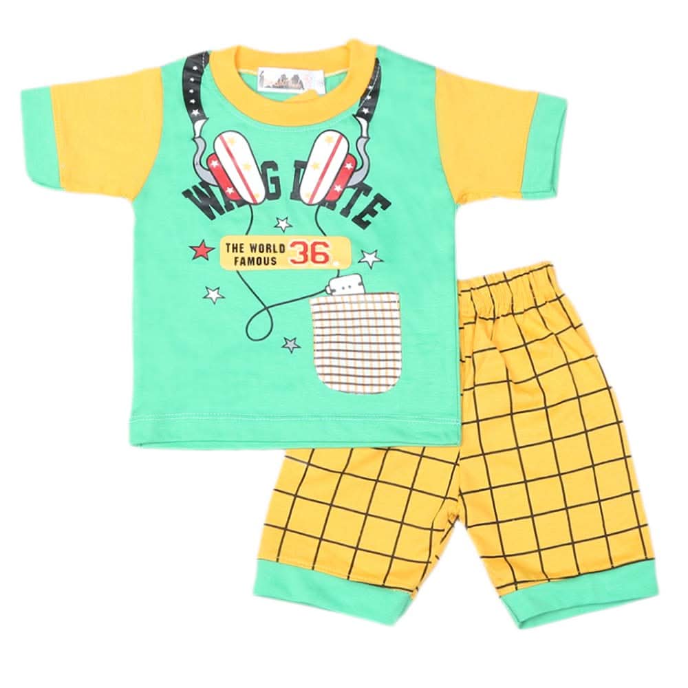 Boys Half Sleeves Suit 4543 - Green, Kids, Boys Sets And Suits, Chase Value, Chase Value