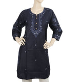 Women's Embroidered Kurti - Navy Blue, Women, Ready Kurtis, Chase Value, Chase Value