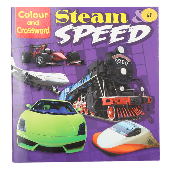 Color & Crossword Steam Speed, Kids, Kids Colouring Books, 3 to 6 Years, Chase Value