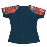 Girls Half Sleeve Fancy T-Shirt - Steel Blue - test-store-for-chase-value