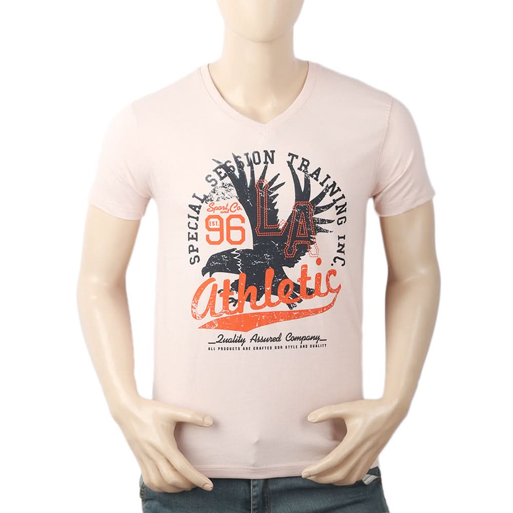 Men's Half Sleeves Round Neck T-Shirt - Pink, Men, T-Shirts And Polos, Chase Value, Chase Value