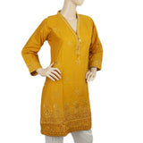 Women's Embroidered Kurti - Mustard, Women, Ready Kurtis, Chase Value, Chase Value