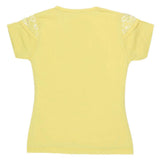 Girls Half Sleeve Glitter T-Shirt - Yellow - test-store-for-chase-value
