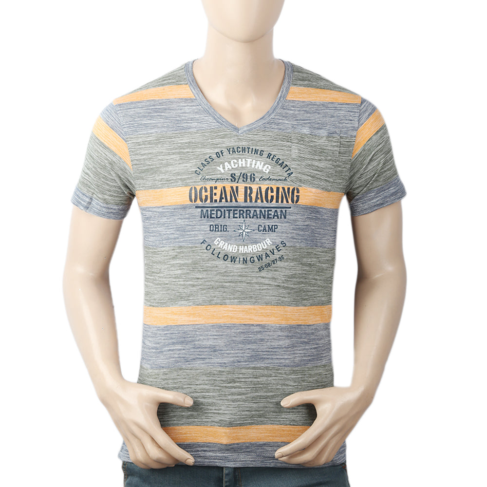 Men's Yarn Dyed Half Sleeves T-Shirt - Multi, Men, T-Shirts And Polos, Chase Value, Chase Value