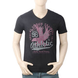 Men's Half Sleeves Round Neck T-Shirt - Black, Men, T-Shirts And Polos, Chase Value, Chase Value